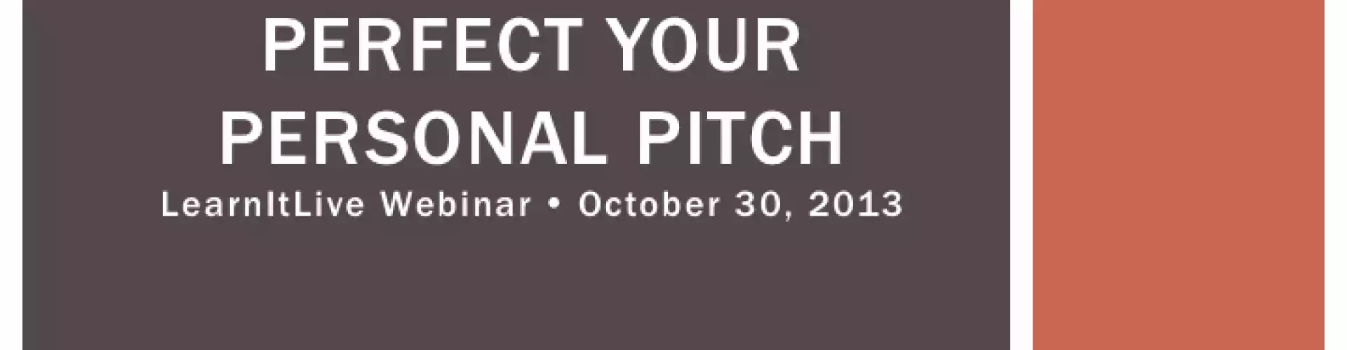 Perfect Your Personal Pitch - Online Class by Jodi Glickman